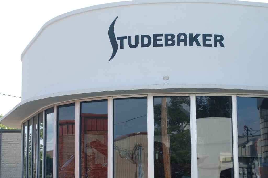 Restored Studebaker Dealer building designed by Frank Lloyd Wright