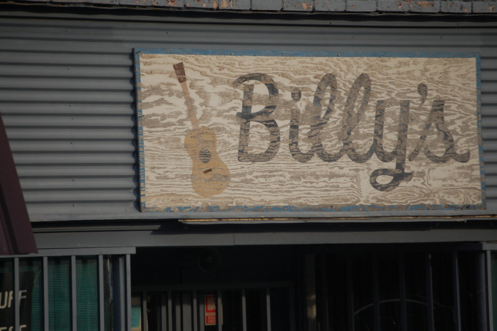 Billy's sign at Billy's House of Guitars, Glenwood, AR