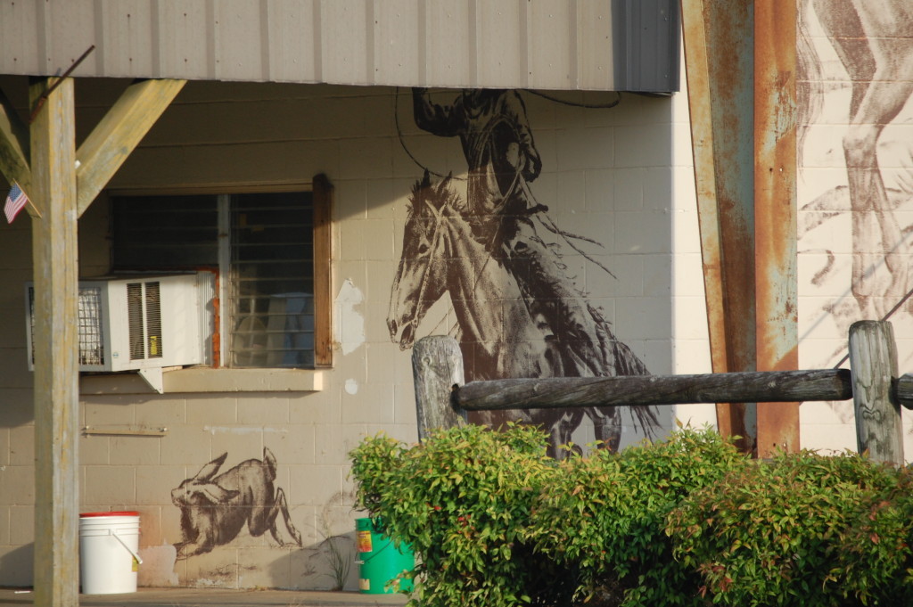 Front porch artwork at Cattlemen's Livestock Market in Glenwood, AR