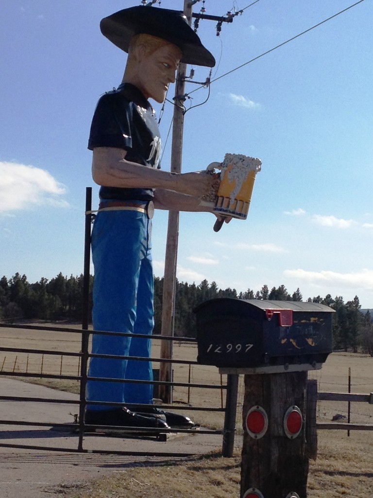 Muffler Man with mug of beer in Sturgis, SD.