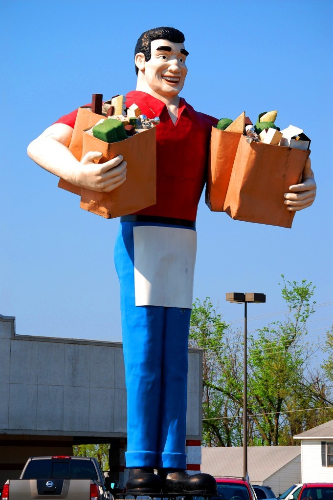 Big John with Grocery Bags in Metropolis, IL