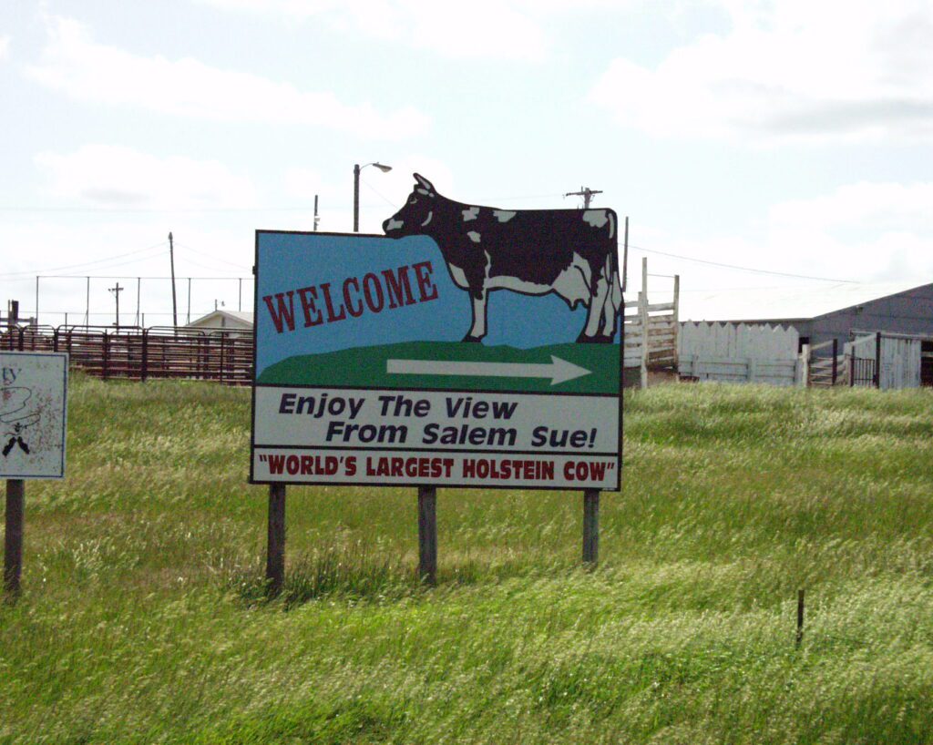 Salem Sue Sign in New Salem, ND