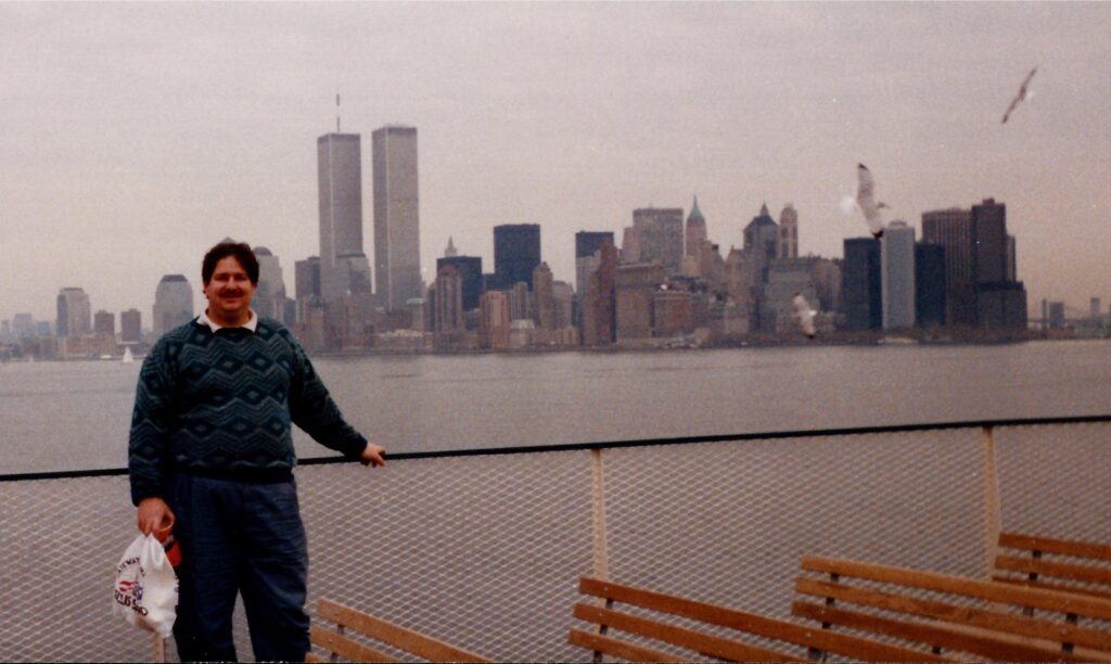 In New York City in 1990 before the World Trade Center Twin Towers met their demise