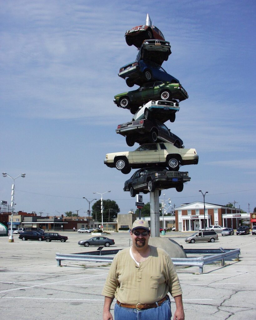 The famed "Spindle" sculpture as seen in the movie Wayne's World.  Apparently, it wasn't worthy.  This was taken in 2007 and in 2008 it was torn down...meh