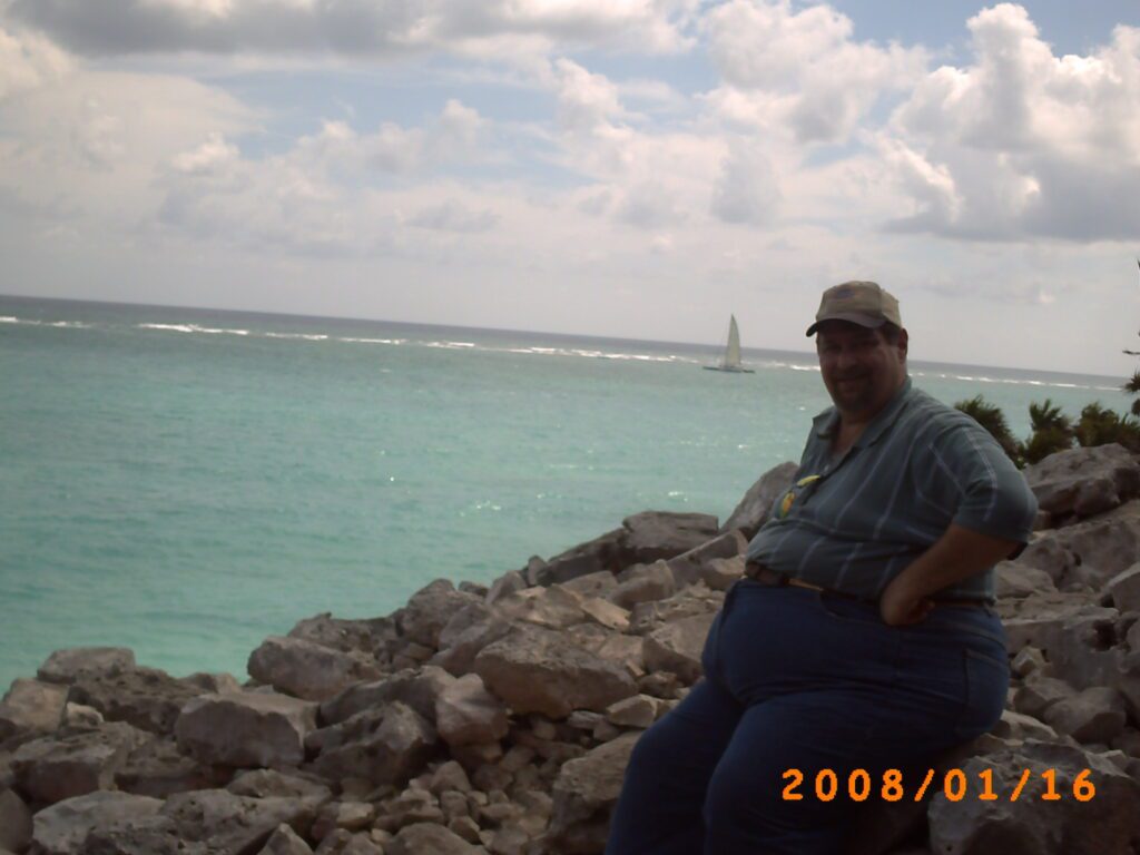 Enjoying the view of the Gulf of Mexico from the Yucatan Peninsula