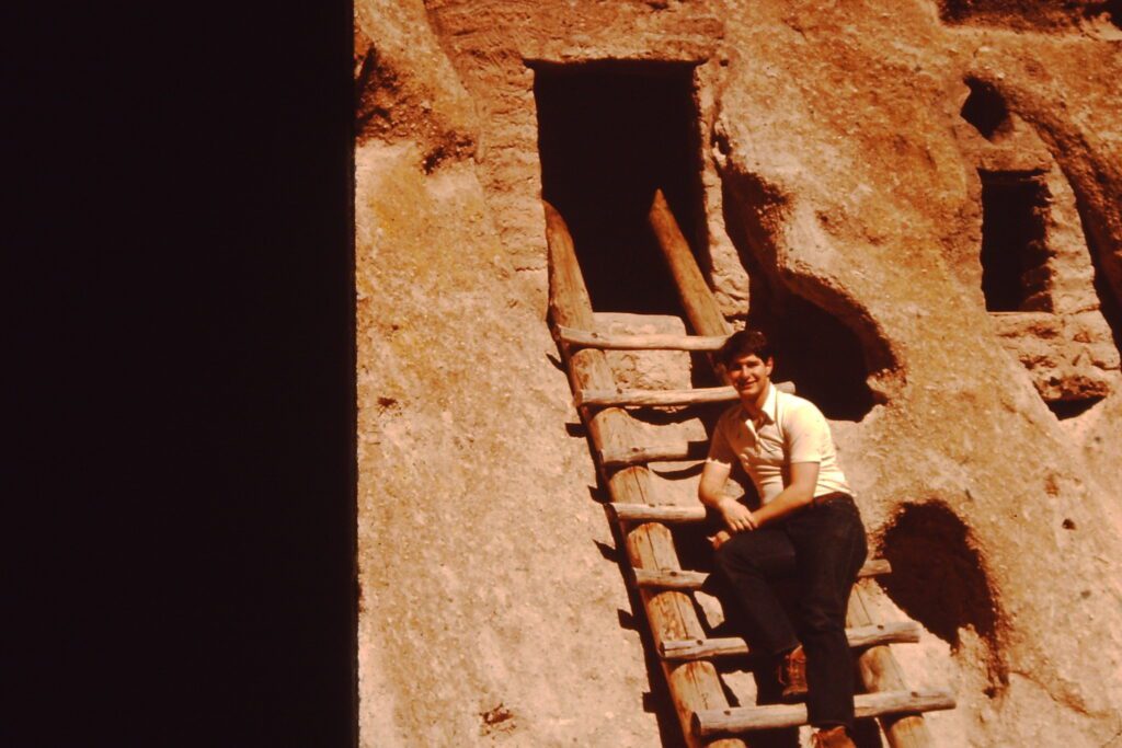 Visiting Bandelier National Monument near Los Alamos, New Mexico in 1979.  I have always enjoyed visiting old Indian ruins.