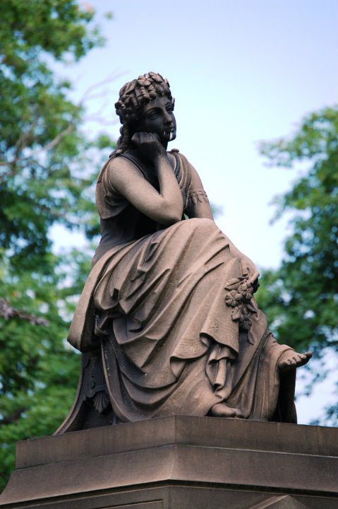 A thinking monument in Lake View Cemetery