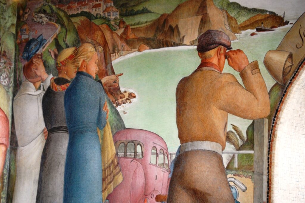 A portion of the Golden Gate Park mural