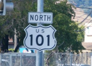 Headed north on US 101