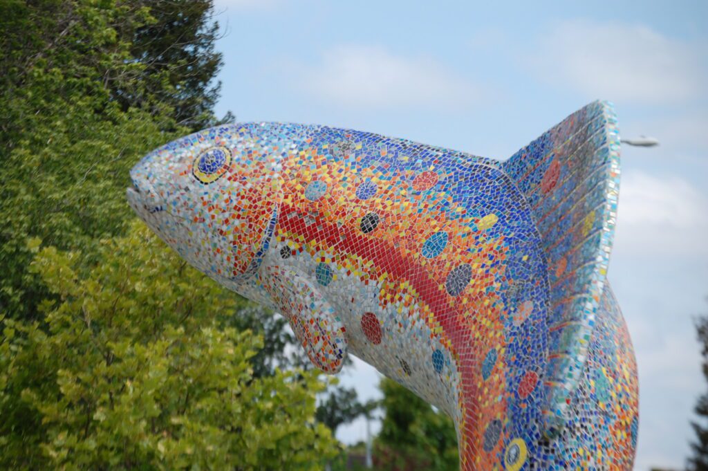 "Guardian of the Creek" by Mario Uribe. In Santa Rosa's Prince Memorial Greenway