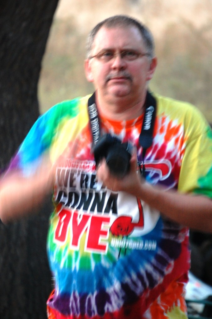 Official Woodflock photographer Ed in his "We're All Gonna Dye" t-shirt