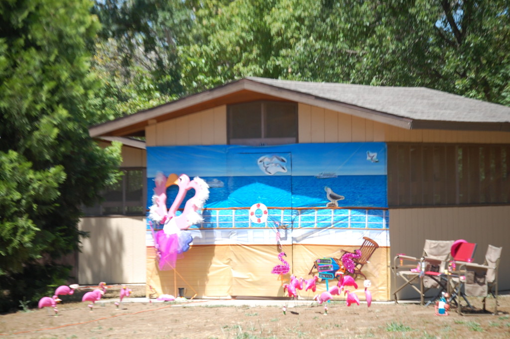 Decorated cabin at Woodflock