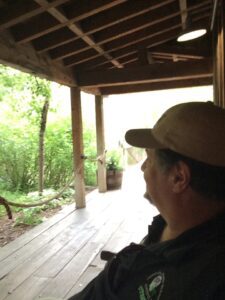 Chilling on the porch at Sundance Resort in Utah