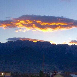 Morning clouds over the mountains near Orem, Utah