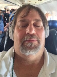 Sleeping on the plane to Dallas