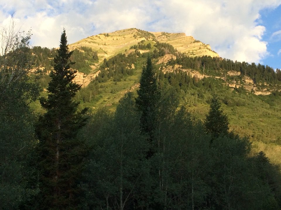 The mountains as seen from Base Camp in the morning sun