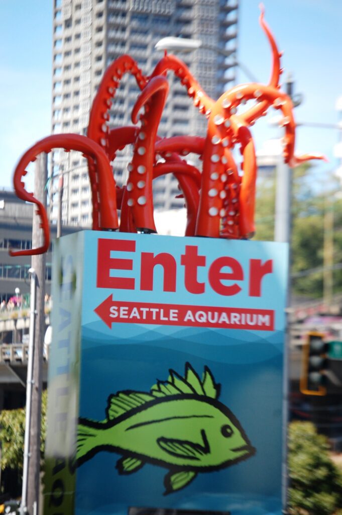 Unique sign for the Seattle Aquarium