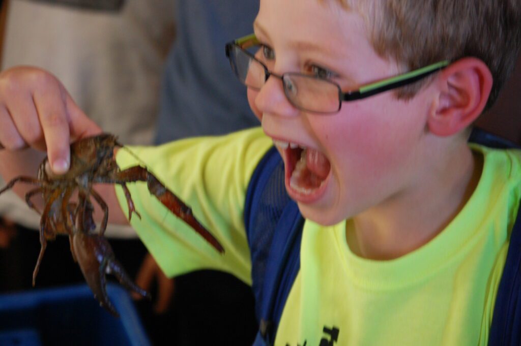 Another great shot of Charlie with a crawfish