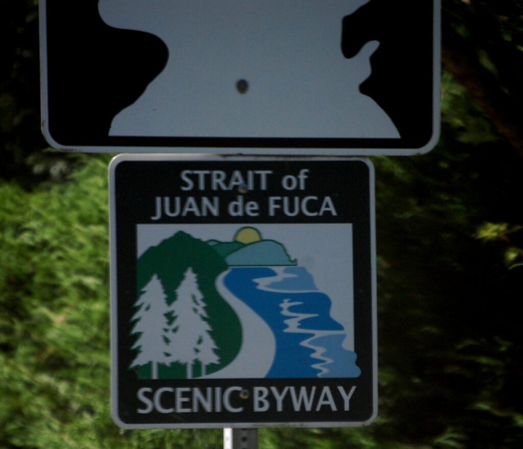 Strait of Juan de Fuca Scenic Highway is definitely scenic but certainly is NOT straight
