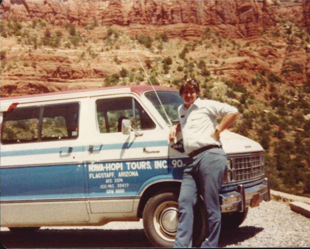 Working as a Tour Guide in Arizona for Nava-Hopi Tours in 1983