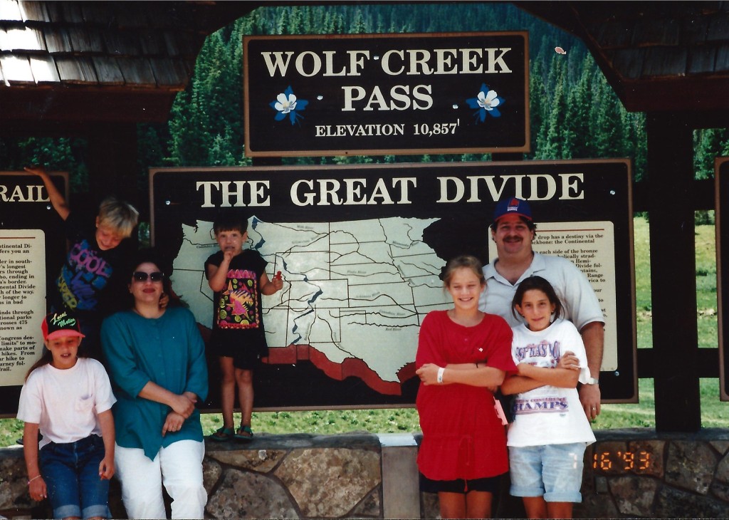 At Wolf Creek Pass in Colorado with the family in 1993