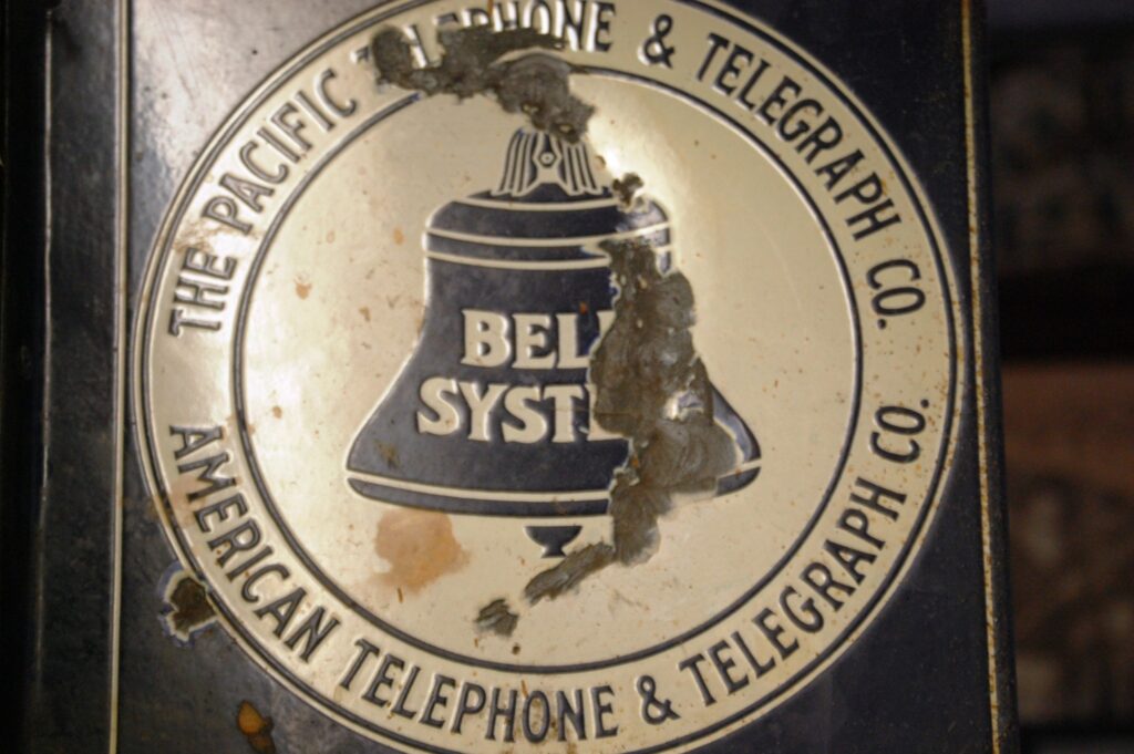 Old telephone sign in Naches Tavern