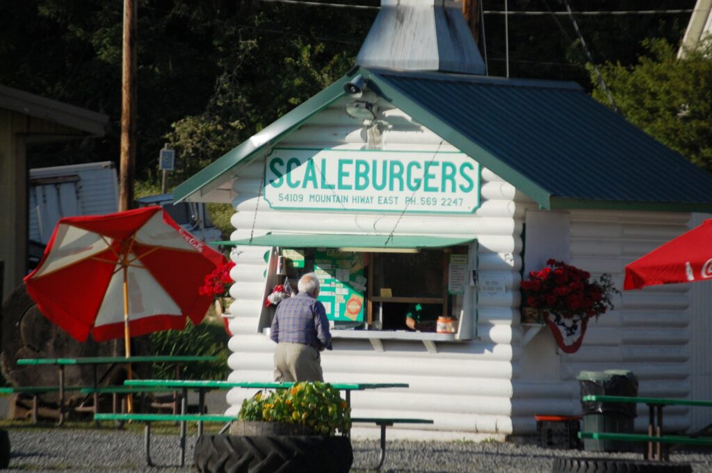 Scaleburgers, across the street from the Dining Train.