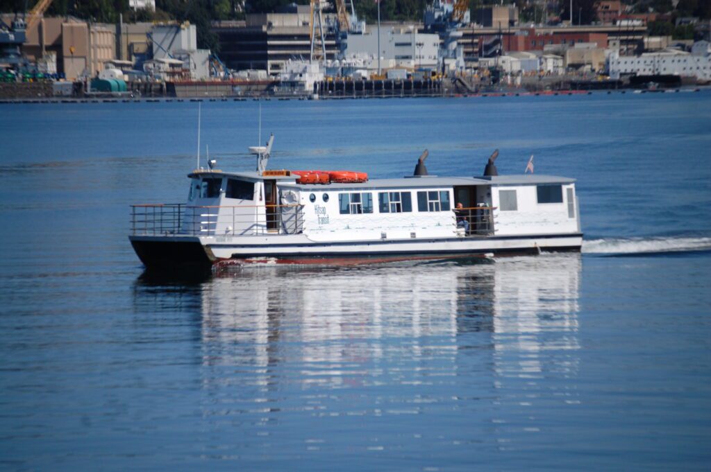 A Walk-on Ferry leaves Port Orchard