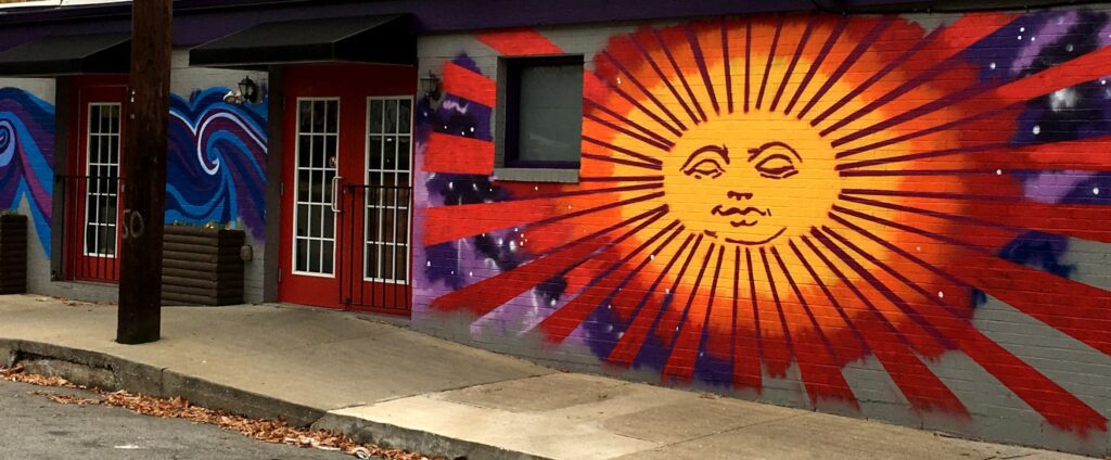 Sunburst Wall at Mellow Mushroom Pizza in Lexington