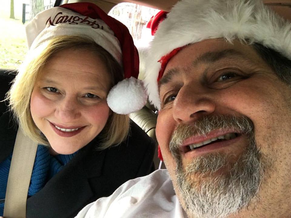 SumoSanta and Mrs. SumoSanta having fun