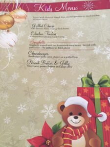 St. Nick's Kid's Menu