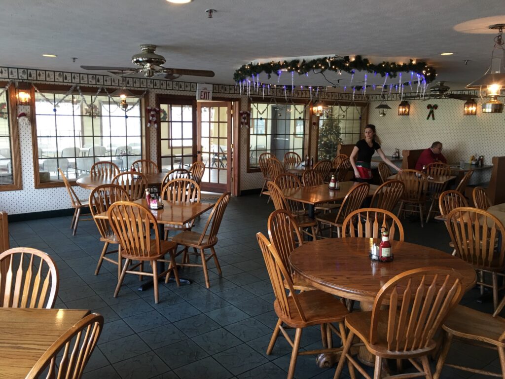 Seating at St. Nick's Restaurant in Santa Claus, IN