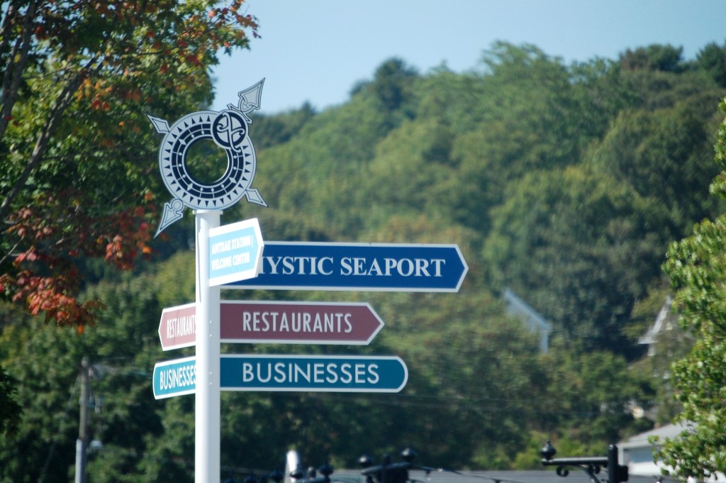 Mystic, CT signpost