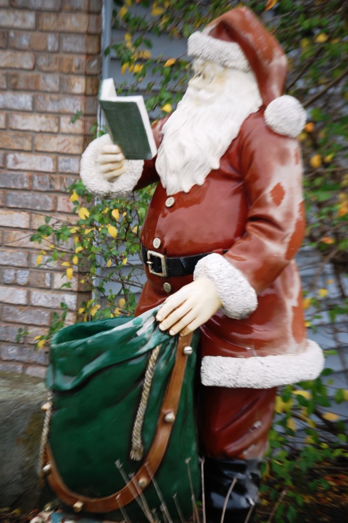 Another Santa Claus reading a book