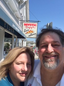 Mystic Pizza in Mystic, CT with my sweet wife