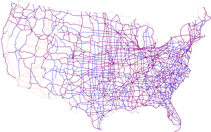 Map of Current US Highways By SPUI - Own work / Base map is http://www.nationalatlas.gov/printable/images/pdf/reference/genref.pdf, Public Domain, https://commons.wikimedia.org/w/index.php?curid=944944