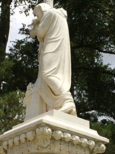 The famed "Jesus in Cowboy Boots" monument at Evergreen Cemetery in Paris, TX