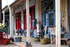 Rustic shopping area of Tioga, Texas