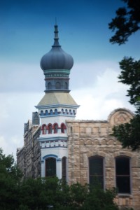 The distinctive Onion Dome on the San Gabriel Masonic Lodge Building in Georgetown, TX