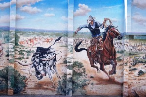 Portion of a mural in Hico, TX by artist Stylle Read