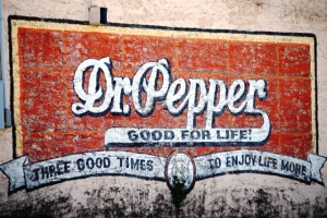 Old Dr Pepper Wall Mural in Hico, Texas