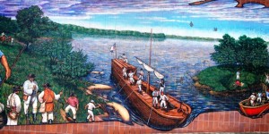 One of a number of Lewis and Clark Murals in Independence, MO