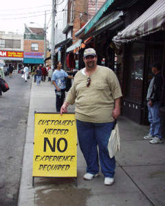 Customers Needed sign in Kensington Market