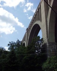 The viaduct is dizzying when looking up from below