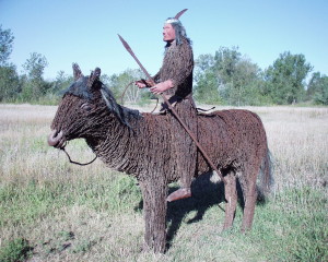 Barbed Wire Indian at Sod House Museum