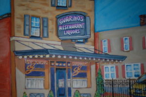 A painting by a local artisit of the Guarino's Store front.