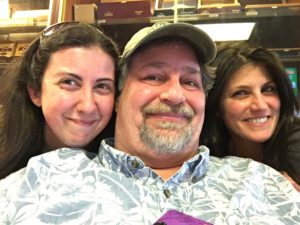 With sister Nicole (R) and "adopted sister" Michelle (L) who assists at the shop