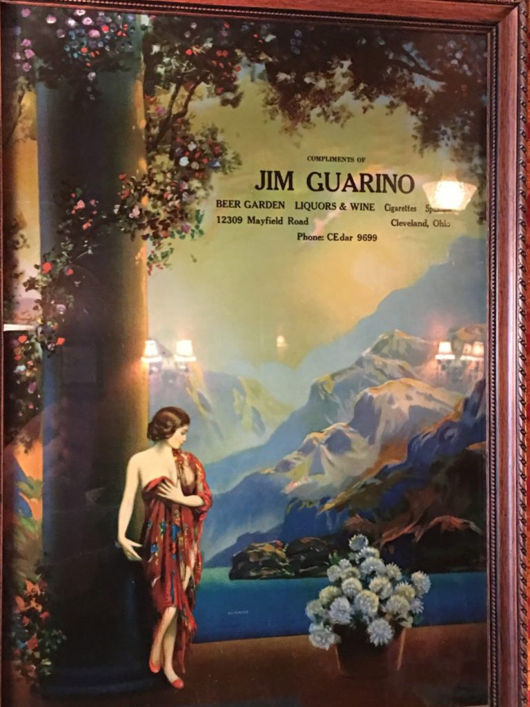 Poster in Guarino's honoring Jim Guarino