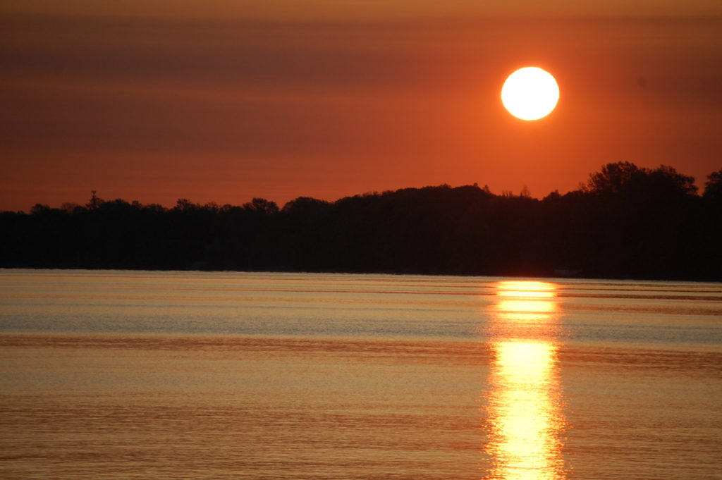 A Lake Erie sunrise as caught from the Kenneth J. Sims park