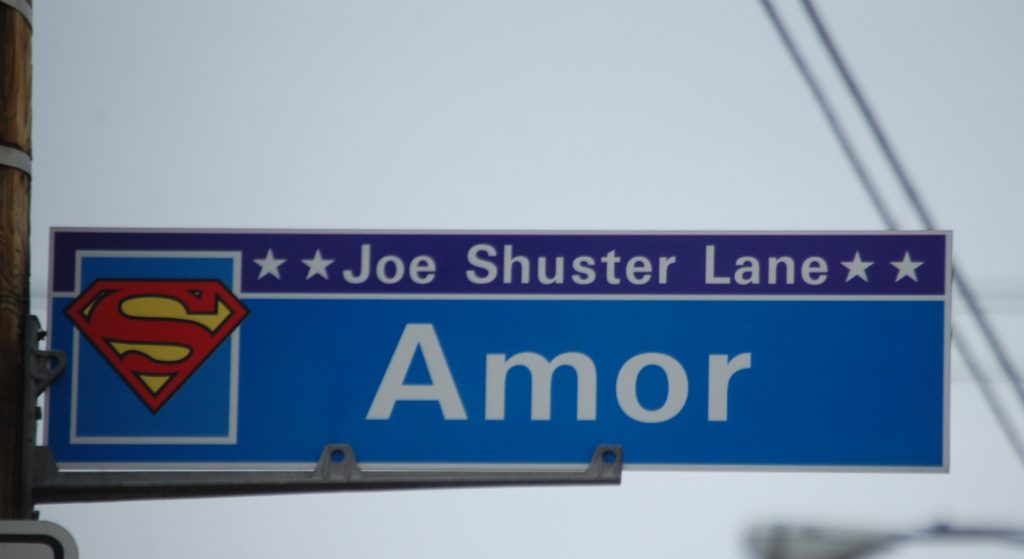 Amor St. has become Joe Shuster Lane. It too is on Parkwood (known also as Lois Lane)